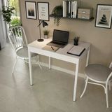 Beyaz Yemek Masası, Mutfak Masası, Çalışma Masası, Metal Ayaklı Masa, Bilgisayar Masası 70X70