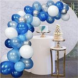 Beyaz Yeşil Gold Krom Yapraklı Balon Zincir Seti 102 Parça