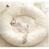 Beyaz Yumuşak Polar Kedi Yatağı
