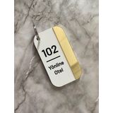 Beyaz&Gold Pleksi Kişiselleştirilebilir Otel Bungalov Apart Anahtarlık