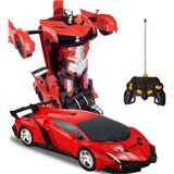 Beyazkuş Ticaret Uzaktan Kumandalı Şarjlı Robota Dönüşen Oyuncak Araba Ferrari - Kırmızı