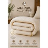 BEYAZLALE Tek Kişilik Kuzu Yünü %100 Doğal Yorgan | Organik Merinos Yün Yorgan