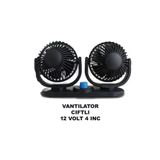 Beyaztuning 12 Volt Çift Başlı 4Inç Araç Içi Fan Oto Vantilatör