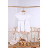 Beybek Saç Bantlı Triko Kız Bebek Yazlık Elbise 5507 - 9 - 12 Ay - Beyaz