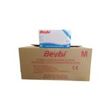 Beybi (10 Paket) Latex Pudralı Muayene Eldiveni Lateks 100'Lü Medium