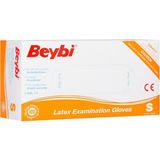 Beybi 100'lü Pudralı Latex Eldiven S Beden Beyaz Renk Esnek Malzeme ile Kolay Giyilebilir