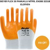 Beybi Arge Toptan Flex 30 Pamuklu Nitril Eldiven 12 Adet No 10 Xl