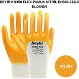 Beybi Arge Toptan KN350 Flex Pamuklu Nitril Eldiven 12 Adet No 10 Xl