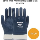 Beybi Arge Toptan KN65 Pamuklu Nitril Eldiven 12 Adet No 10 Xl