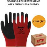 Beybi Arge Toptan Pl9 Polyester Örme Lateks Eldiven 288 Çift No 10 Xl