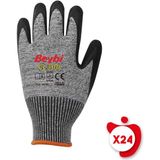 Beybi CL300 Siyah-Gri Lateks Kaplı Kesilmeye Dirençli Iş Eldiveni 10 Beden 24 Çift