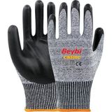 Beybi CN510C Nitril Kaplı Kesilmeye Dayanıklı İş Eldiveni – 3 Çift – Sanayi, İnşaat, Cam ve Endüstriyel İşlerde Kesilmez İş Eldiveni - Gri - Siyah - 9