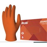 Beybi Diamond Pudrasız L Beden Kalın Turuncu Nitril Eldiven La
