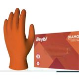 Beybi Diamond Pudrasız M Beden Kalın Turuncu Nitril Eldiven Medıum 100 Adet