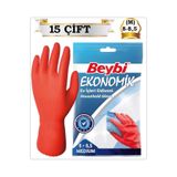 Beybi EKONOMİK EV İŞLERİ BULAŞIK TEMİZLİK ELDİVENİ 8-8,5 (M BEDEN-MEDIUM) (15 ÇİFT)