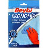 Beybi Ekonomik Temizlik Eldiveni 3 (Paket) M-L - Kırmızı