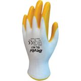 Beybi Elk-7 Pn7 Nitril Kaplamalı Iş Eldiveni Dayanıklı Esnek Kaymaz Kavrama Polyester Astar - Sarı - 10