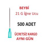Beybi Enjektör Şırınga İğne Ucu 21 G Yeşil 500 Adet