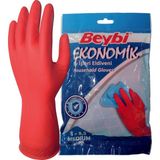 Beybi Ev İşleri Eldiveni - Ekonomik Lateks - Kırmızı - Medium 8 - 8,5 Boyut