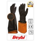 Beybi H2-60EXT KORUN UZUN (60 CM) SİYAH TIRTIKLI ASİT ELDİVENİ (NO:11/XL) İŞ ELDİVENİ