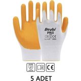 Beybi Işçi Eldiveni Nitril Pn-3 Inşaat Eldiveni 5 Adet (5'li Set)