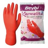 Beybi Karmelita 8 Numara 25li Paket Bulaşık Eldiveni Gıdaya Uygundur Kaymayı Önleyici Pütürlü