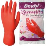 Beybi Karmelita Ev İşleri Eldiveni 8,5 Kırmızı 25 Paket