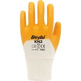 Beybi Kn2 Pamuk Nitril İşçi ve İş Güvenliği Eldiveni XL/10 Beden 12Çift - Sarı - Beyaz