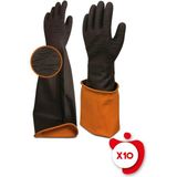 Beybi Korun Tırtıklı 60 cm 10 Paket Uzun Siyah İş Eldiveni