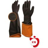 Beybi Korun Tırtıklı 60 cm 15 Paket Uzun Siyah İş Eldiveni