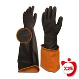 Beybi Korun Tırtıklı 60 cm 25 Paket Uzun Siyah İş Eldiveni