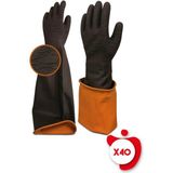 Beybi Korun Tırtıklı 60 cm 40 Paket Uzun Siyah İş Eldiveni