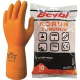 Beybi Korun Turuncu Iş Eldiveni No:10 120 Adet - Kırmızı
