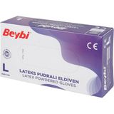 Beybi L Beden Beyaz 100'lü Pudralı Lateks Eldiven