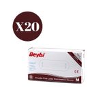 Beybi Lateks Beyaz Pudrasız Muayene Eldiveni 100'lü x 20 Paket
