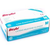 Beybi Lateks Eldiven M Orta Boy 100'LÜ - Beyaz