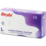Beybi Lateks Eldiven Pudralı Large (Büyük) - 100 Adet