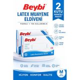 Beybi Lateks Muayene Eldiveni Pudralı Medium 100'Lü 2 Adet