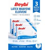 Beybi Lateks Muayene Eldiveni Pudralı Medium 100'Lü 3 Adet