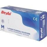 Beybi Lateks Pudralı Muayene Eldiveni M Beden 100 Lü