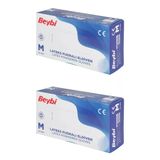 Beybi Lateks Pudrali Orta Boy (M) 100'Lu 2 Paket Muayene Eldiveni