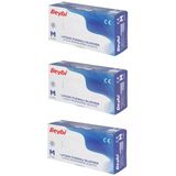 Beybi Lateks Pudralı Orta Boy (M) 100'Lü 3 Paket Muayene Eldiveni