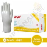 Beybi Lateks Pudrasız Muayene Eldiveni MDR - 100'lük Kutu