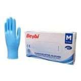 Beybi M (Medium) Beden Pudrasız Mavi Nitril Muayene Eldiveni - 100'lük Kutu