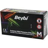 BEYBİ M SİYAH PUDRASIZ NİTRİL MUAYENE ELDİVENİ 100LÜ (4989)