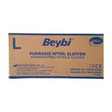 Beybi Mavi Nitril Eldiven Pudrasız (L) 20 Pk x 100 Adet (Koli)