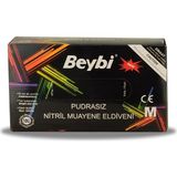 Beybi Nitril Eldiveni Pudrasız Siyah Medium (M) 20 Paket