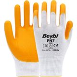 Beybi Nitril Işçi Eldiveni Sarı Pn7 No-9 L 6'lı (6 Çift) - Sarı - Beyaz