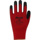 Beybi Nitril Poly Pl9 9 Beden Kırmızı Siyah İş Eldiveni 12Li Paket Camcı Eldiveni (12 Li Paket)