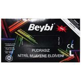 Beybi Nitril Pudrasız Large Siyah 100'lü Muayene Eldiveni